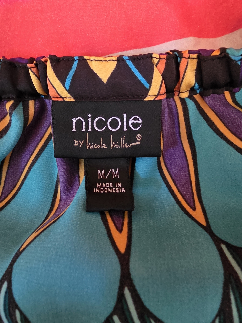 Nicole by Nicole Miller Peacock Camisol - Teal, Purple & Mustard